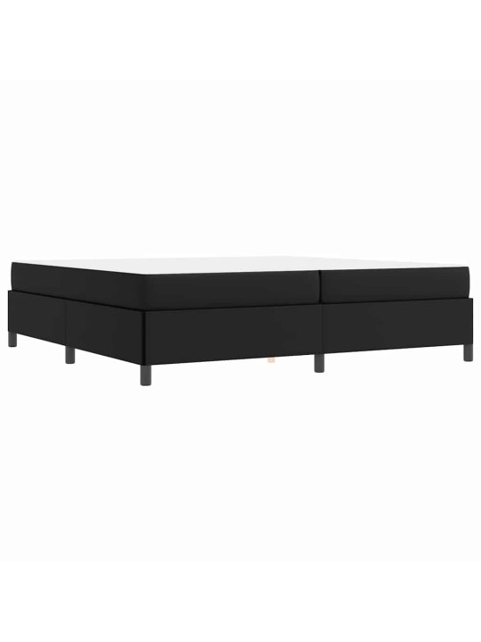 Gultas rāmis ar matraci melna 200 x 200 cm mākslīgā āda