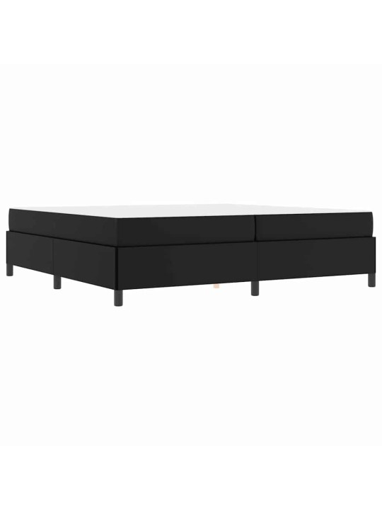 Gultas rāmis ar matraci melna 200 x 200 cm mākslīgā āda