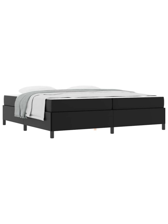 Gultas rāmis ar matraci melna 200 x 200 cm mākslīgā āda