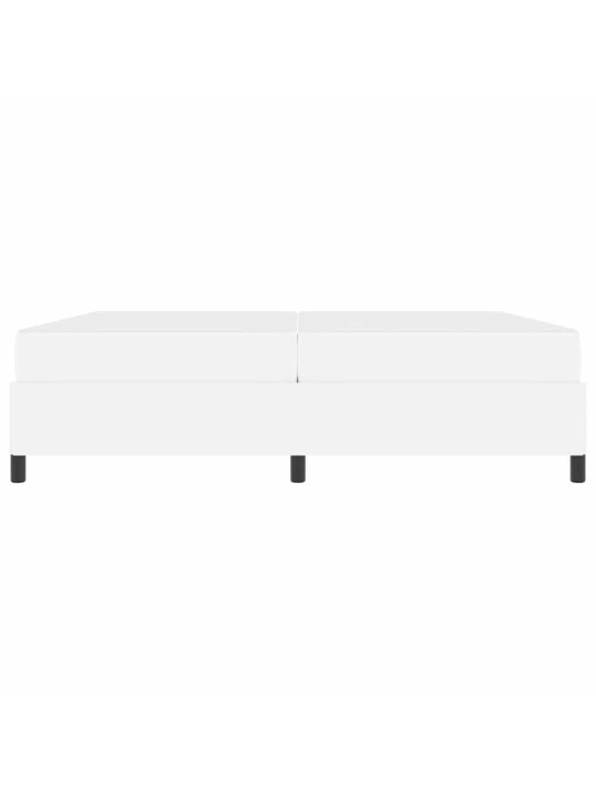 Gultas rāmis ar matraci balts 200 x 200 cm mākslīgā āda