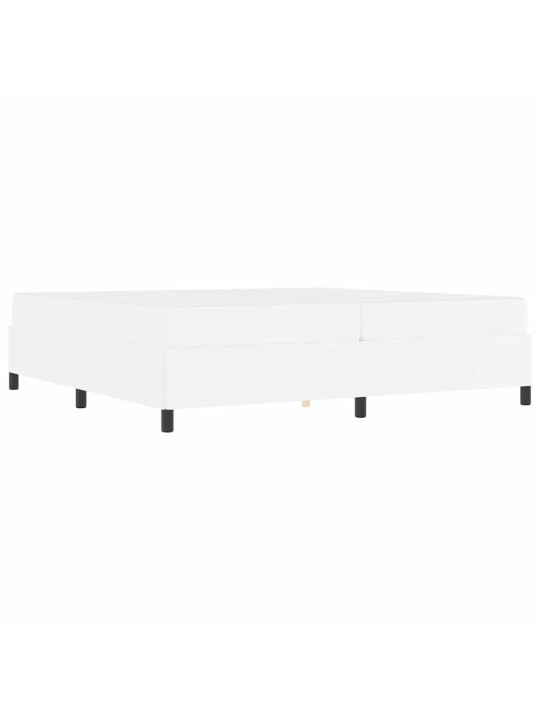 Gultas rāmis ar matraci balts 200 x 200 cm mākslīgā āda