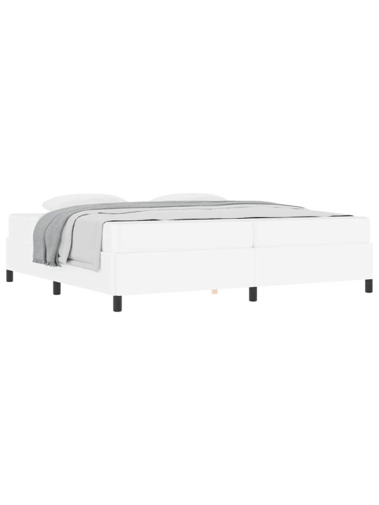 Gultas rāmis ar matraci balts 200 x 200 cm mākslīgā āda