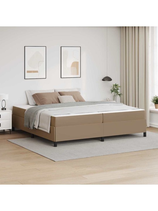 Gultas rāmis ar matraci kapučīno 200 x 200 cm mākslīgā āda