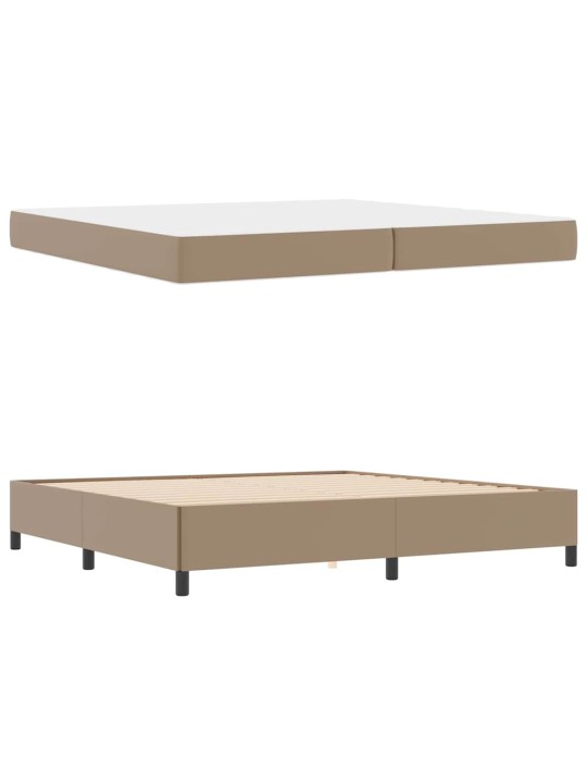 Gultas rāmis ar matraci kapučīno 200 x 200 cm mākslīgā āda