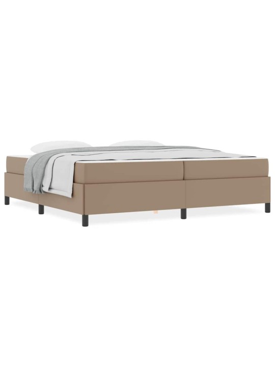 Gultas rāmis ar matraci kapučīno 200 x 200 cm mākslīgā āda