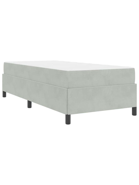 Gultas rāmis gaismi pelēks, pelēks un balts 80 x 200 cm samts