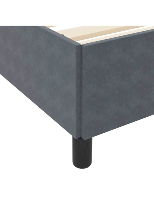 Gultas rāmis ar matraci tumši pelēka 80 x 200 cm samts