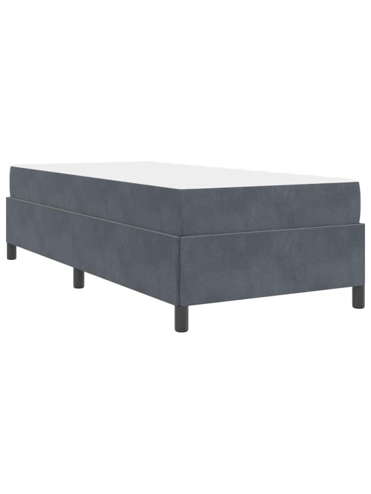 Gultas rāmis ar matraci tumši pelēka 80 x 200 cm samts