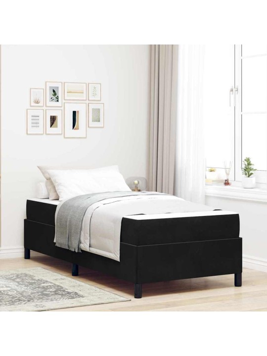 Gultas rāmis melns un balts un melns 90 x 190 cm samts