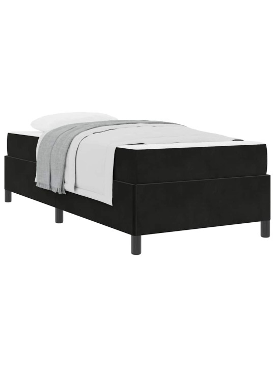 Gultas rāmis melns un balts un melns 90 x 190 cm samts
