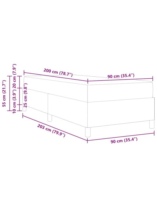 Gultas rāmis tumši zaļš, zaļš un balts 90 x 200 cm samts