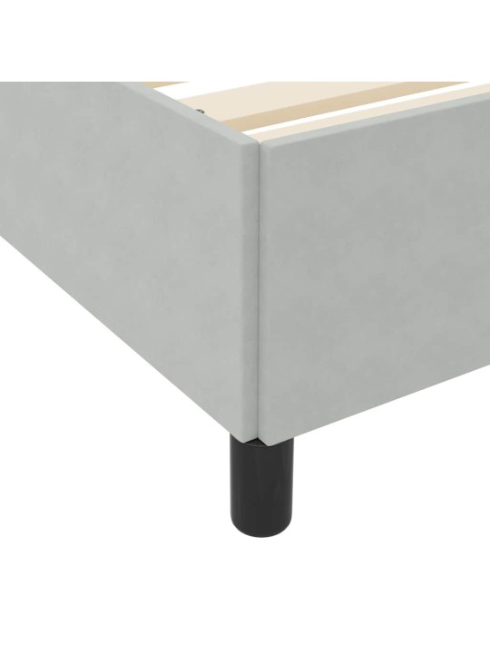 Gultas rāmis gaismi pelēks, pelēks un balts 100 x 200 cm samts