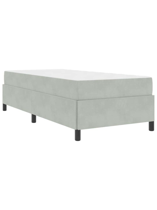 Gultas rāmis gaismi pelēks, pelēks un balts 100 x 200 cm samts