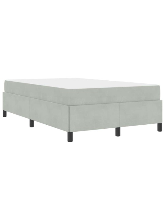 Gultas rāmis balts un gaismi pelēks 120 x 190 cm samts
