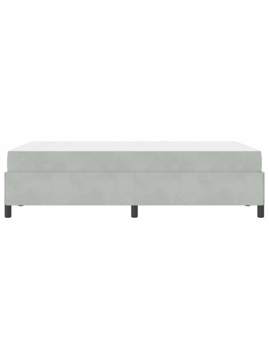 Gultas rāmis balts un gaismi pelēks 120 x 190 cm samts