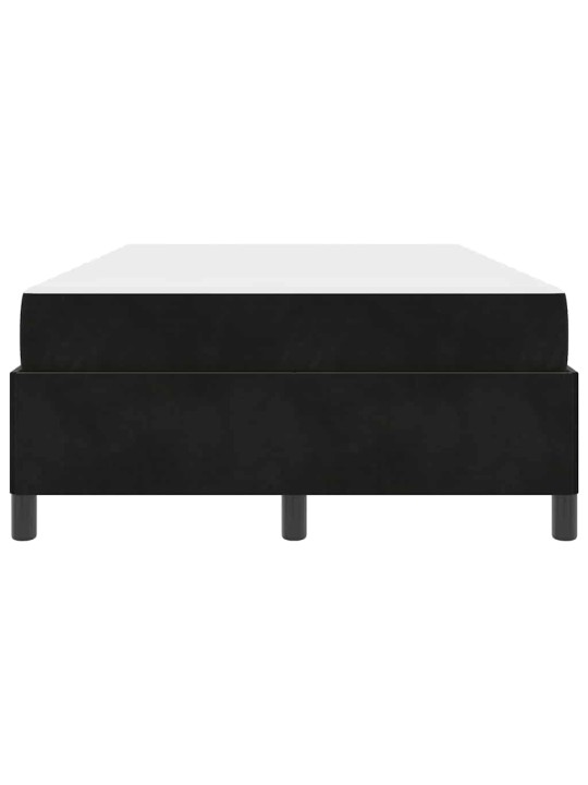 Gultas rāmis ar matraci melns un balts 120 x 190 cm samts