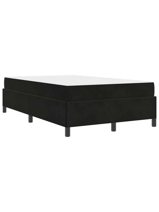 Gultas rāmis ar matraci melns un balts 120 x 190 cm samts