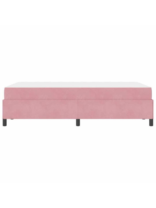 Gultas rāmis ar matraci rozā un balts 120 x 200 cm samts