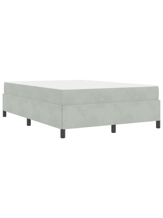 Gultas rāmis gaismi pelēks un pelēks 140 x 190 cm samts