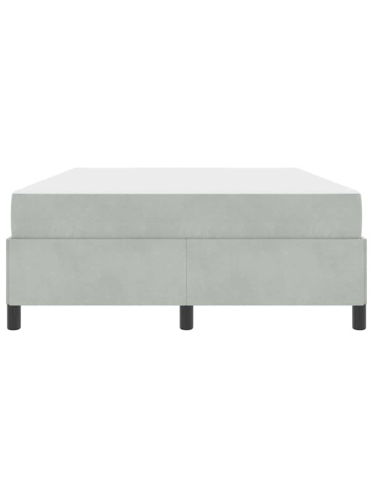 Gultas rāmis gaismi pelēks un pelēks 140 x 190 cm samts
