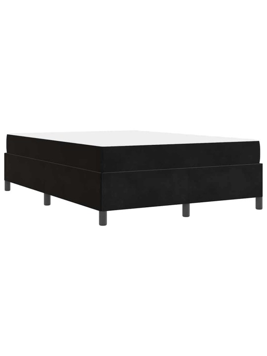 Gultas rāmis melns un balts un melns 140 x 190 cm samts