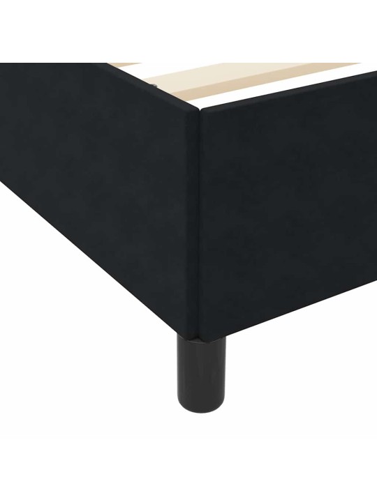 Gultas rāmis ar matraci melns un balts 140 x 200 cm samts