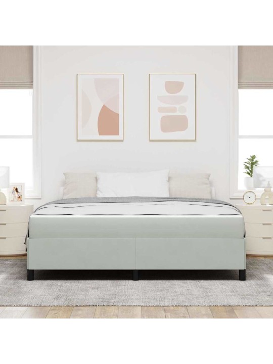 Gultas rāmis gaismi pelēks, pelēks un balts 180 x 200 cm samts