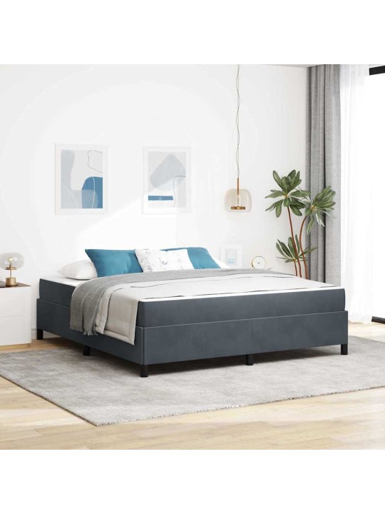 Gultas rāmis tumši pelēks, pelēks un balts 180 x 200 cm samts