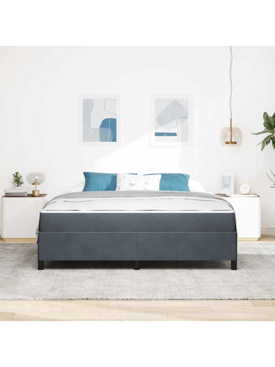 Gultas rāmis tumši pelēks, pelēks un balts 180 x 200 cm samts