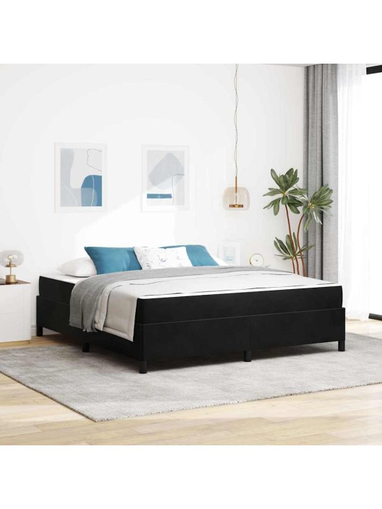 Gultas rāmis melns un balts un melns 180 x 200 cm samts