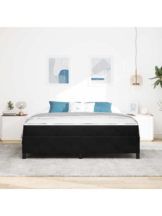 Gultas rāmis melns un balts un melns 180 x 200 cm samts