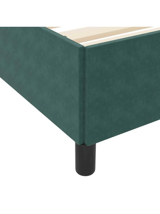 Gultas rāmis ar matraci tumši zaļa un balta 180 x 200 cm samts
