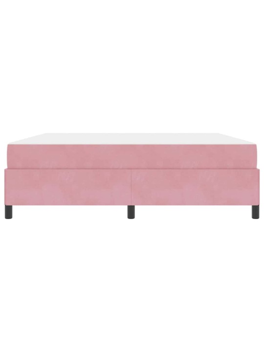 Gultas rāmis ar matraci rozā un balts 180 x 200 cm samts
