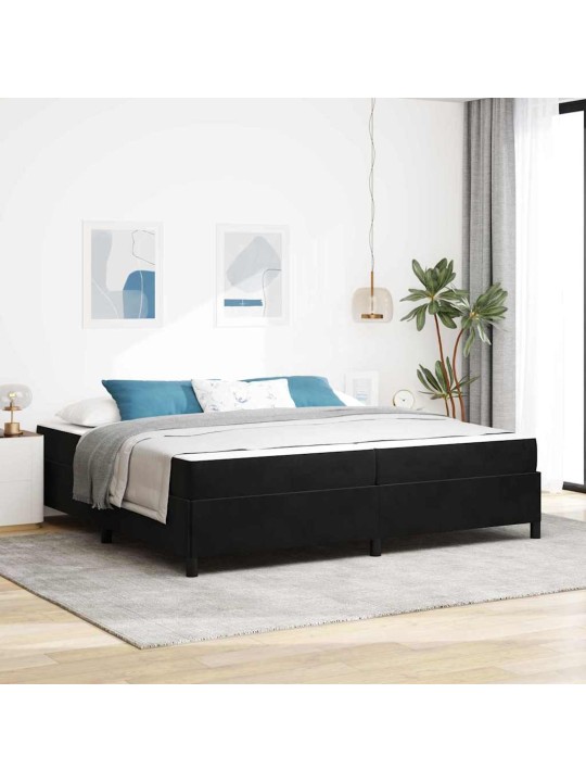 Gultas rāmis melns un balts un melns 200 x 200 cm samts