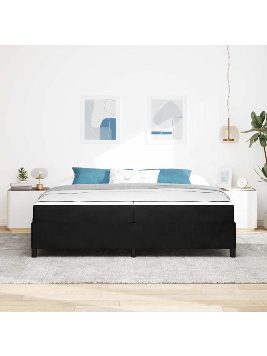 Gultas rāmis melns un balts un melns 200 x 200 cm samts