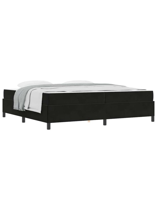 Gultas rāmis melns un balts un melns 200 x 200 cm samts