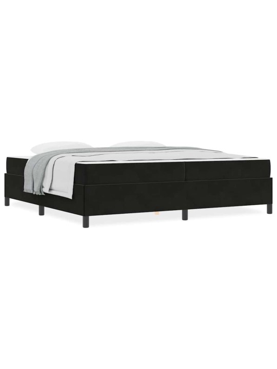 Gultas rāmis melns un balts un melns 200 x 200 cm samts