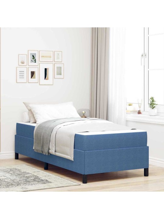 Gultas rāmis zila 90 x 200 cm korduroja audums