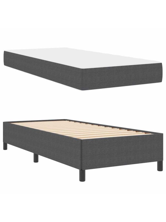 Gultas rāmis tumši pelēka 100 x 200 cm korduroja audums