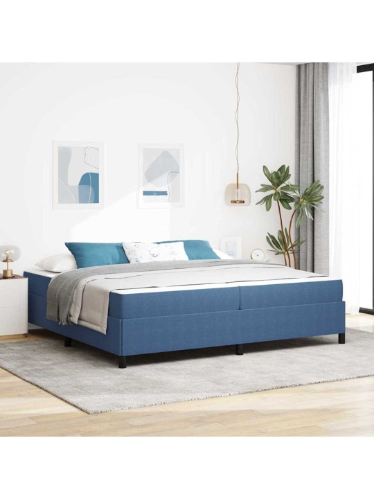 Gultas rāmis zila 200 x 200 cm korduroja audums