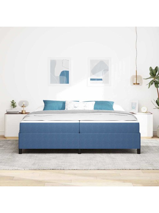 Gultas rāmis zila 200 x 200 cm korduroja audums
