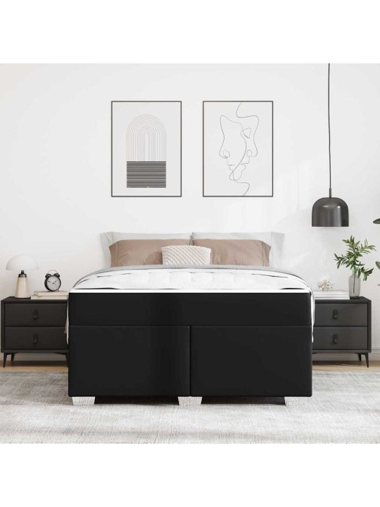 Gultas rāmis melna 160 x 200 cm mākslīgā āda