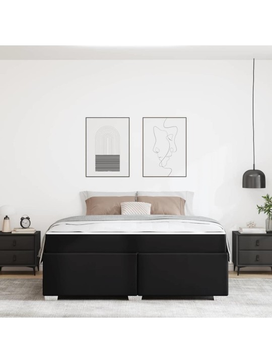 Gultas rāmis melna 180 x 200 cm mākslīgā āda