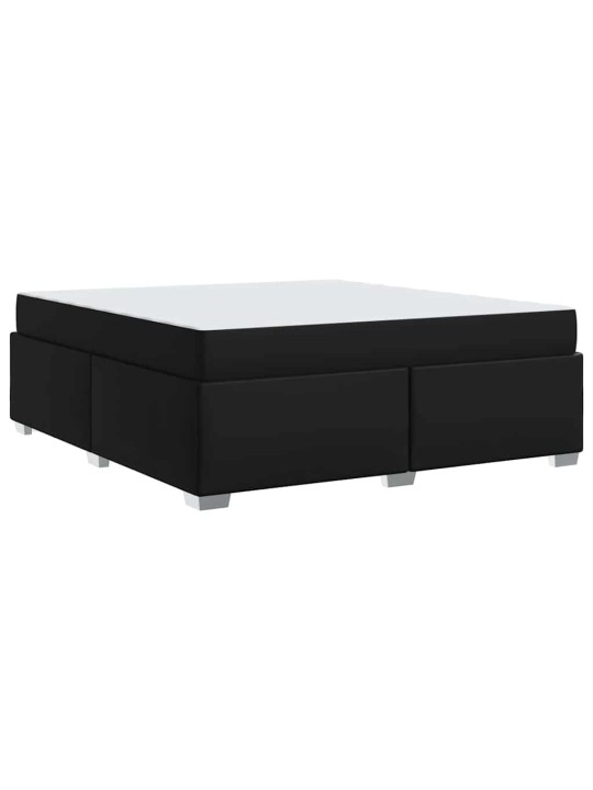 Gultas rāmis melna 200 x 200 cm mākslīgā āda