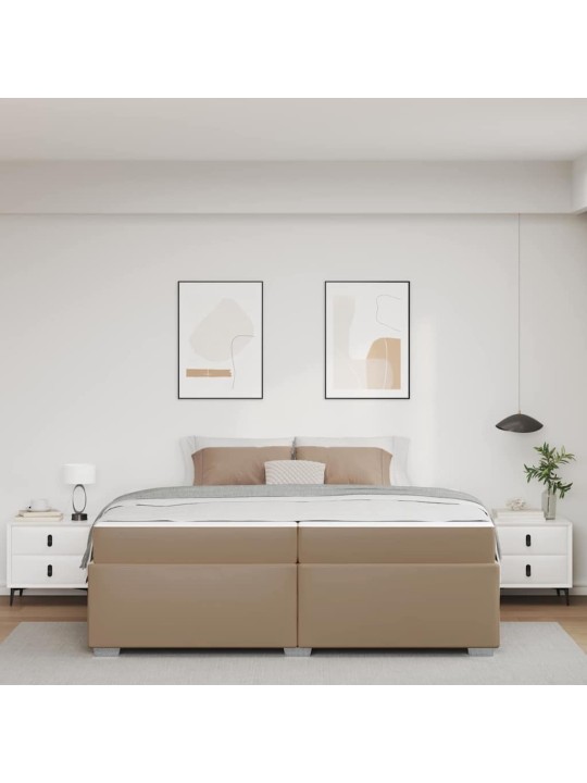 Gultas rāmis kapučīno 200 x 200 cm mākslīgā āda