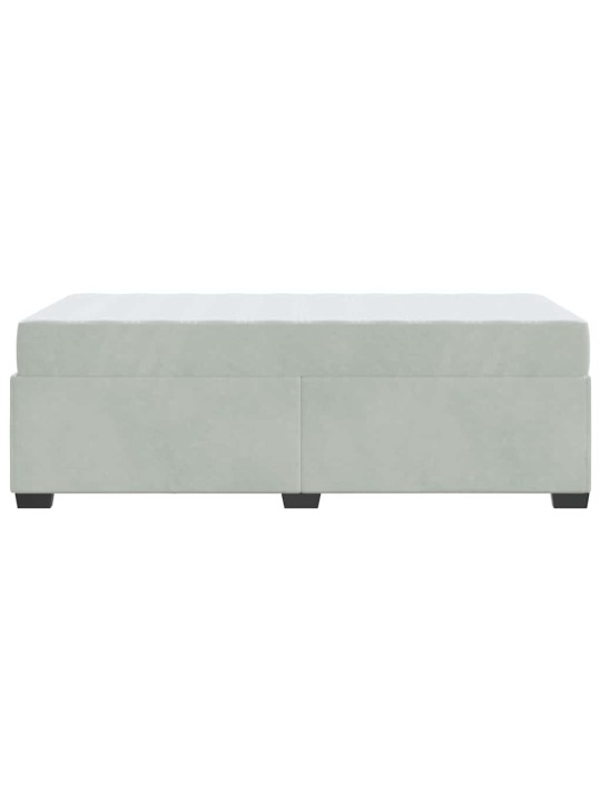 Gultas rāmis ar matraci gaiši pelēka 80 x 200 cm samts