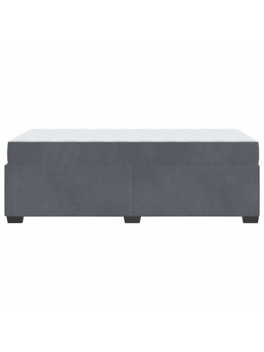 Gultas rāmis ar matraci tumši pelēka 80 x 200 cm samts