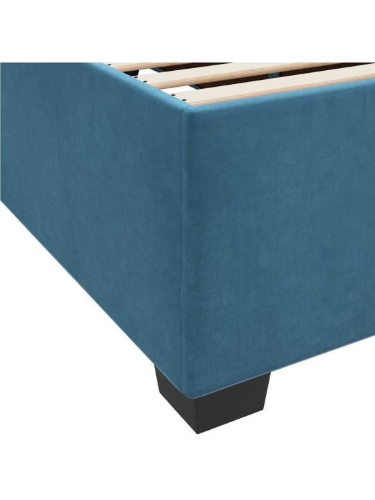 Gultas rāmis ar matraci ar matraci zila 80 x 200 cm samts