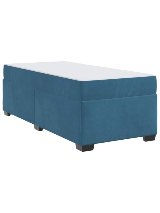 Gultas rāmis ar matraci ar matraci zila 80 x 200 cm samts