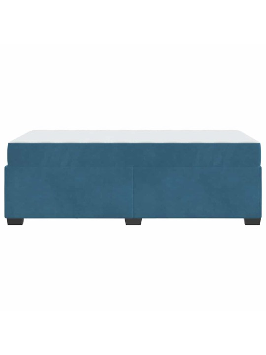 Gultas rāmis ar matraci ar matraci zila 80 x 200 cm samts